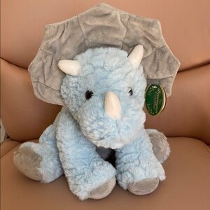 Bearington Collection Tracer Blue Triceratops‎ Dinosaur Plush Toy NWT